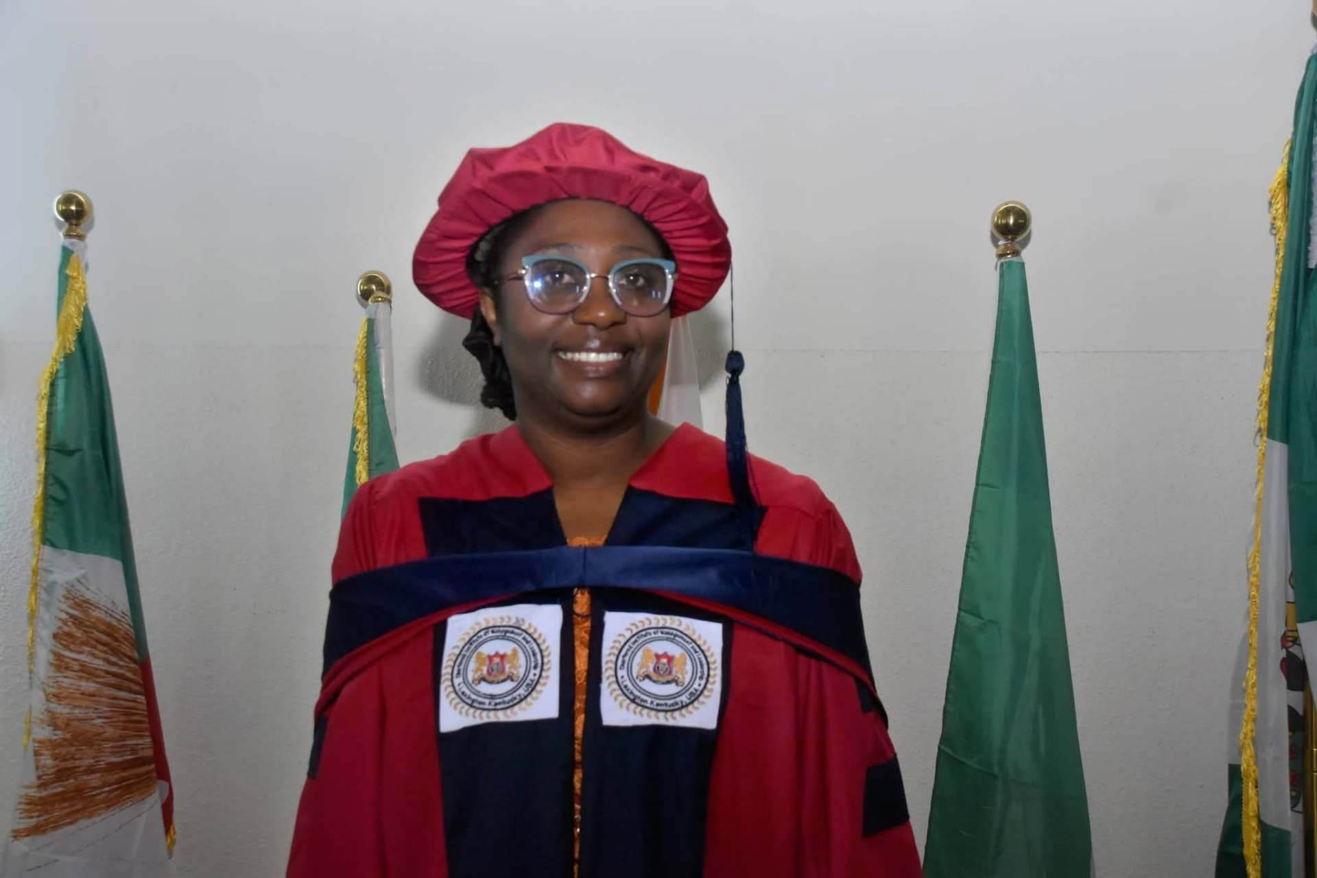 Dr Mary A. Chinwuba, Executive Director of Chalcedony High School, in academic regalia