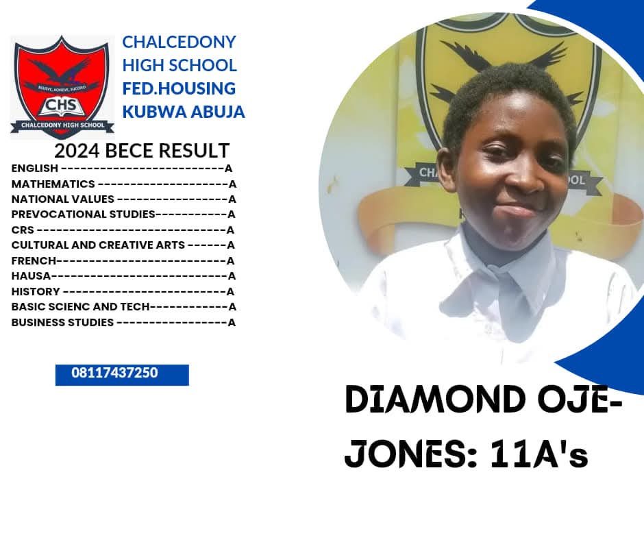 Diamond Oje-Jones — 11 A's in the 2024 BECE