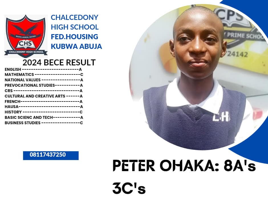 Peter Ohaka — 8 A's in the BECE